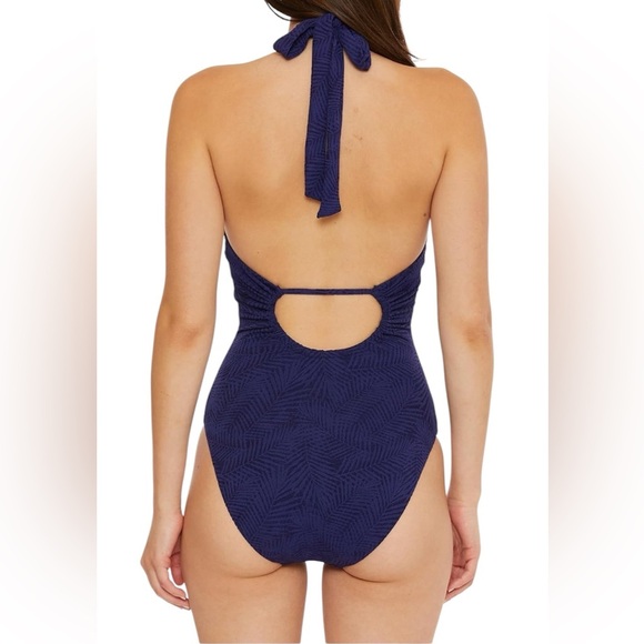 Trina Turk Navy One Piece with Multicolor V-Neck - Picture 2 of 7